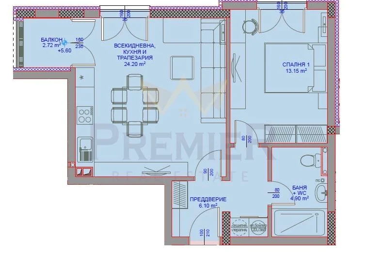 2-СТАЕН АПАРТАМЕНТ | НОВО СТРОИТЕЛСТВО | БУТИКОВ ЖИЛИЩЕН КОМПЛЕКС | кв. Виница, Варна -  - снимка 8 - Имоти Премиер