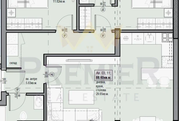 Агенция за недвижими имоти - Имоти Премиер - имот - 1246723, Цена: 121800 EUR