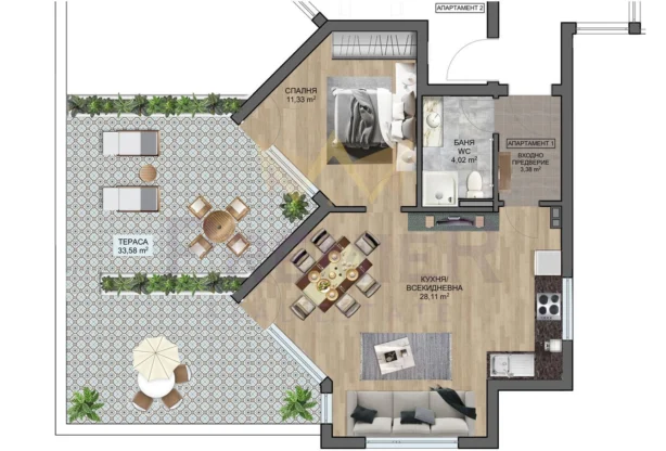Real Estate Agency - Imoti Premier - imot - 882789, Price: 74550 EUR