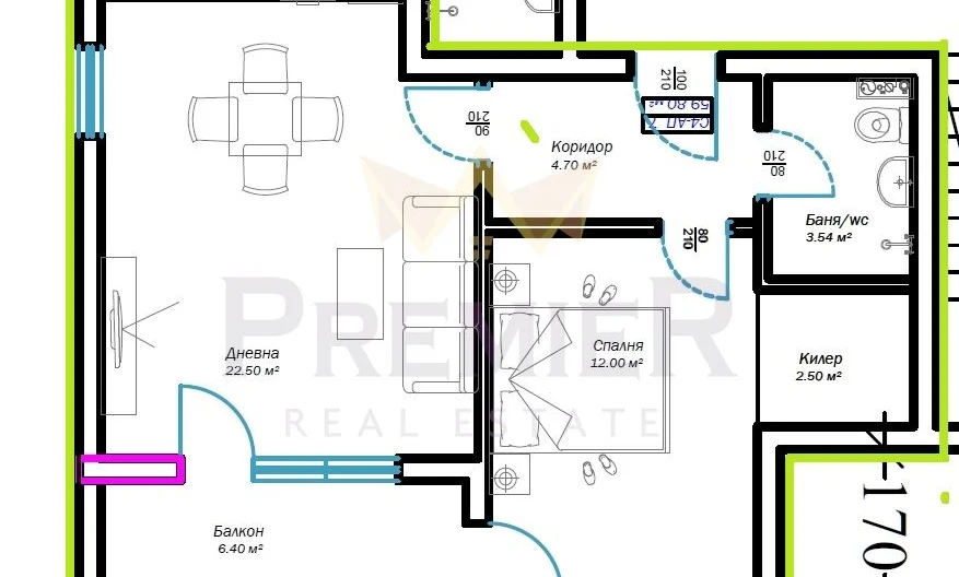Агенция за недвижими имоти - Имоти Премиер - имот - 1027357, Цена: 87900 EUR