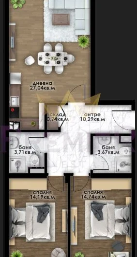 Dreizimmerwohnung im Stadtteil Ostromila, Stadt Plovdiv -  - snimka 2 - Imoti Premier