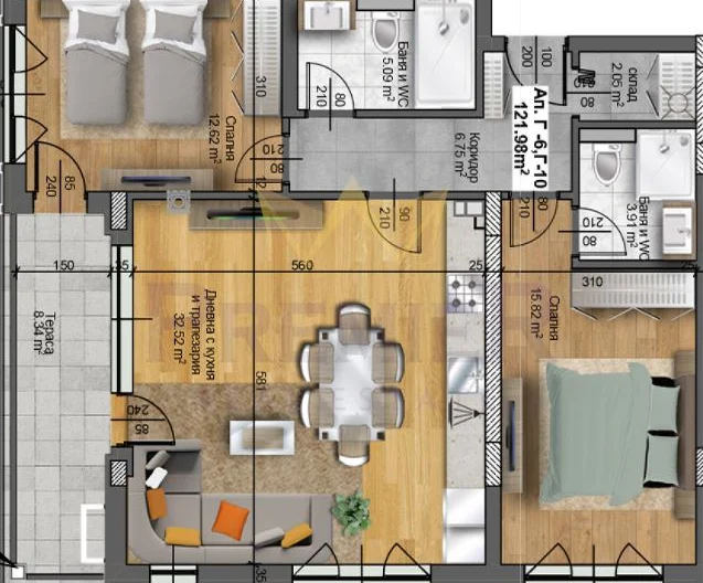 Dreizimmerwohnung im Viertel Otdih i Kultura, Plovdiv - - snimka 9 - Imoti Premier
