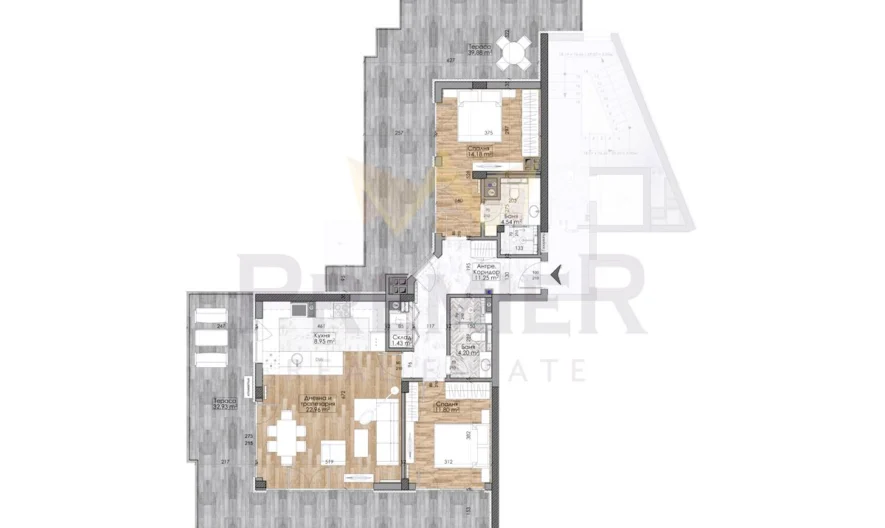 Dreizimmerwohnung im Wohnkomplex Manastirski Livadi – Ost -  - snimka 2 - Imoti Premier