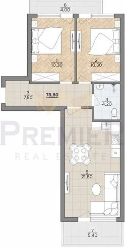 Dreizimmerwohnung mit Meerpanorama, Ortsteil Kabakum - - snimka 2 - Imoti Premier