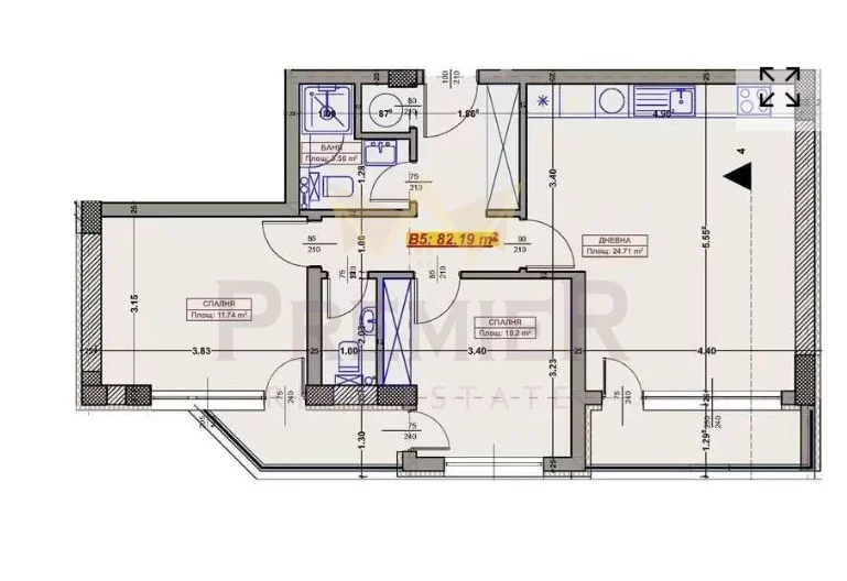 Dreizimmerwohnung, Ziegelbauweise, nahe Park Vazrazhdane -  - snimka 2 - Imoti Premier
