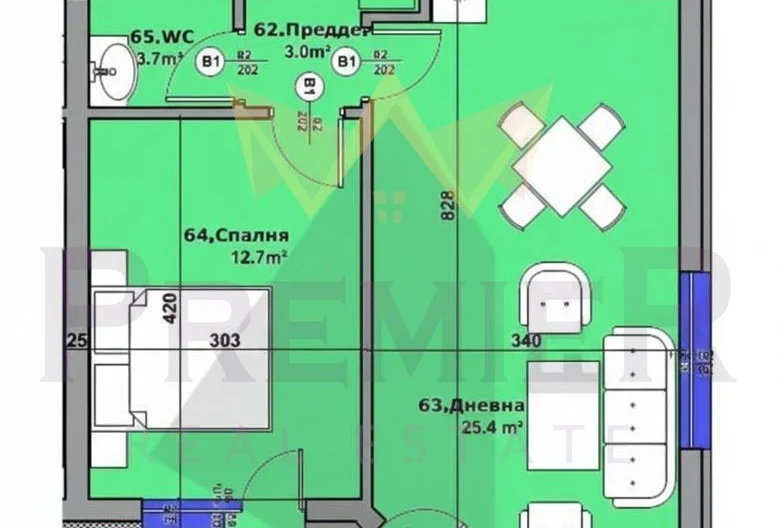 Двустаен апартамент -  - снимка 9 - Имоти Премиер