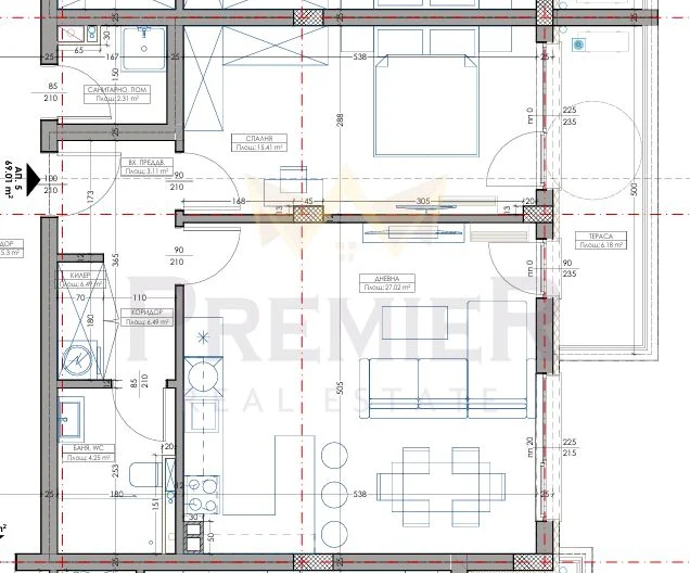 Двустаен апартамент, Азалия 4 -  - снимка 1 - Имоти Премиер