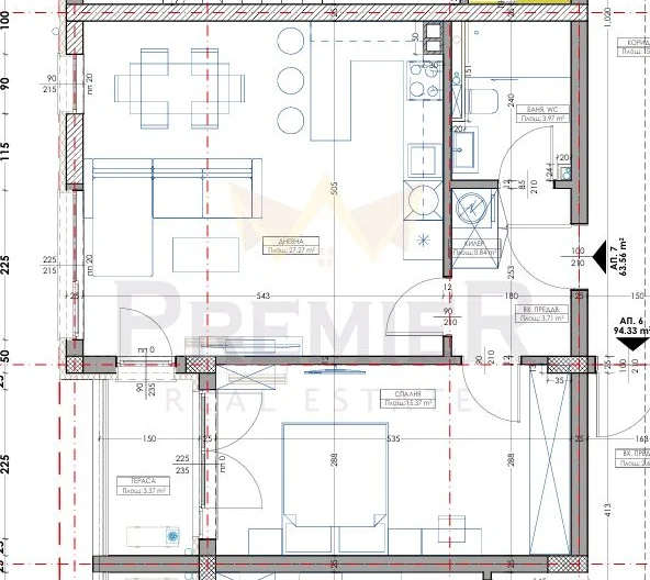 Двустаен апартамент, Азалия 4 - - снимка 1 - Имоти Премиер