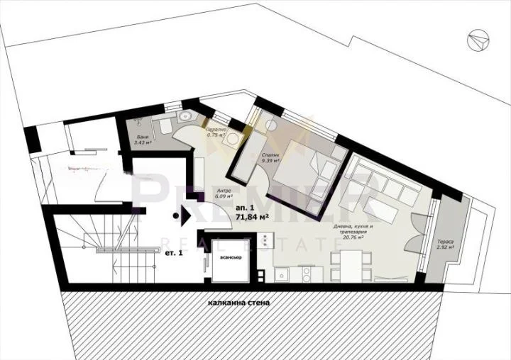 Двустаен апартамент гръцка махала с ПАРКОМЯСТО -  - снимка 1 - Имоти Премиер