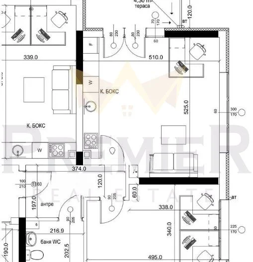 Двустаен апартамент в Киноцентъра -  - снимка 1 - Имоти Премиер