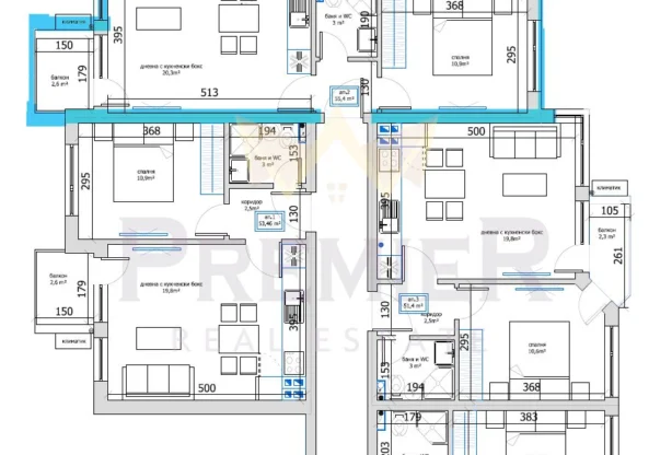 Обява за имот 817762, Площ: 55 м<sup>2</sup>, Цена: 57000 EUR - Апартаменти Варна Пчелина