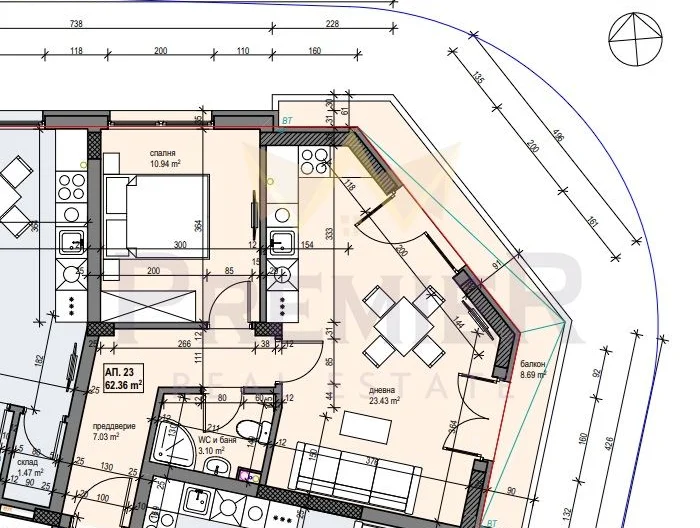 Двустаен апартамент в ж.к. Банишора -  - снимка 7 - Имоти Премиер