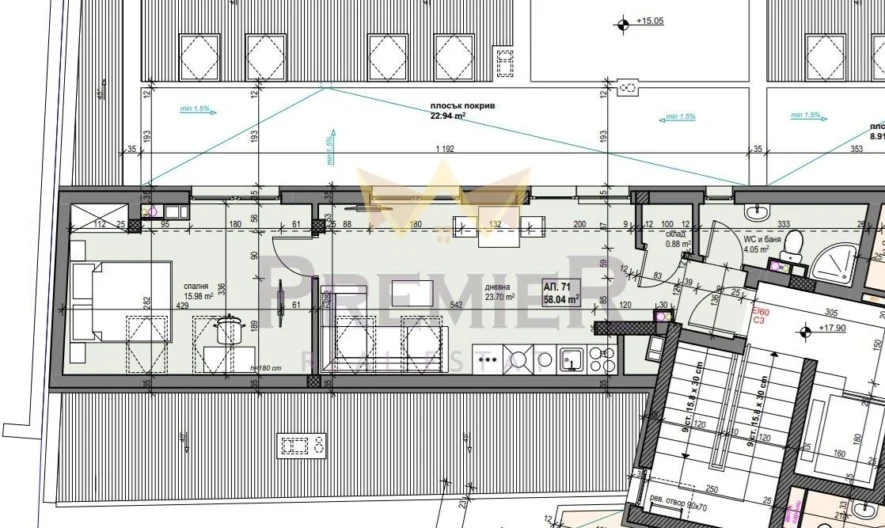 Двустаен апартамент в ж.к. Банишора -  - снимка 9 - Имоти Премиер