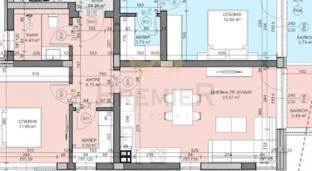 Код на имот: 1087009, Площ: 83.48 м<sup>2</sup> кв.м, Апартаменти Варна Ален Мак - Цена: 147000 EUR