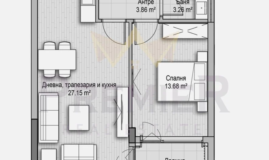 Двустаен в кв.Витоша -  - снимка 1 - Имоти Премиер