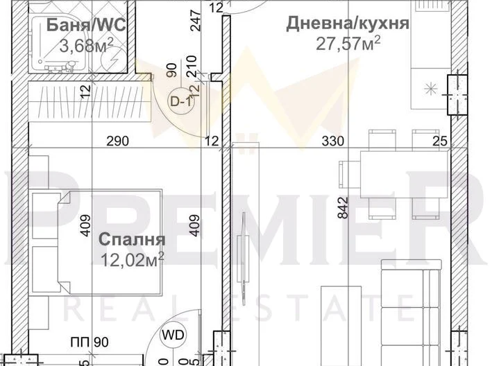 ДВУСТАЕН- ЮЖЕН -  - снимка 1 - Имоти Премиер