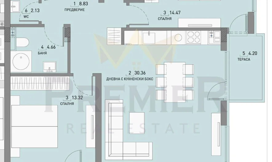 Functional and spacious three-room apartment in Malinova Dolina district -  - snimka 8 - Imoti Premier