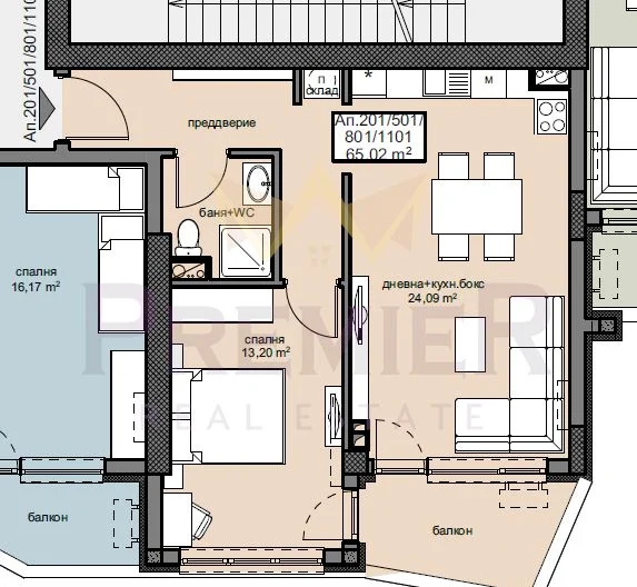 ФУНКЦИОНАЛЕН ДВУСТАЕН АПАРТАМЕНТ 76.5 КВ.М. В БРАТЯ МИЛАДИНОВИ - - снимка 7 - Имоти Премиер