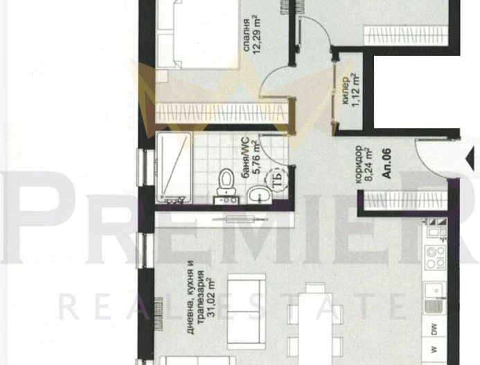 Háromszobás, 102 m²-es lakás loggiával, 2. emelet – új építésű, Vinitsa -  - snimka 2 - Imoti Premier