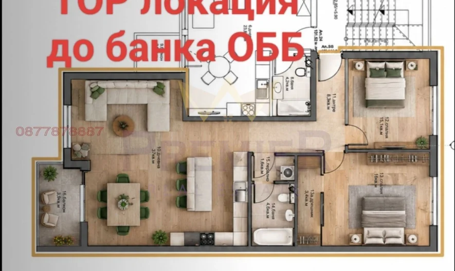 Háromszobás lakás 14-es aktával Kicsuk Parizs városrészben -  - snimka 2 - Imoti Premier