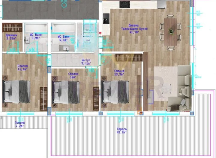 Имоти ПРЕМИЕР ви предлага четиристаен апартамент в кв.Виница - - снимка 1 - Имоти Премиер