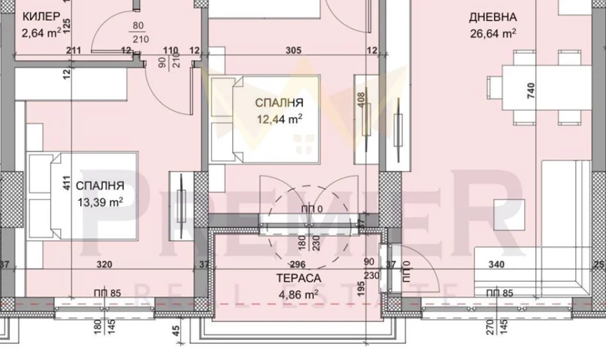 Komplett südausgerichtete Dreizimmerwohnung mit Akt 14, Wohnkomplex Vladislavovo -  - snimka 9 - Imoti Premier