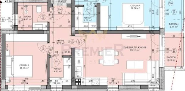 Kétszobás lakás Alen Mak/Kabakum városrészben, a várnai „Cernorizec Hrabar“ Szabadegyetem (VSU) közelében -  - snimka 3 - Imoti Premier