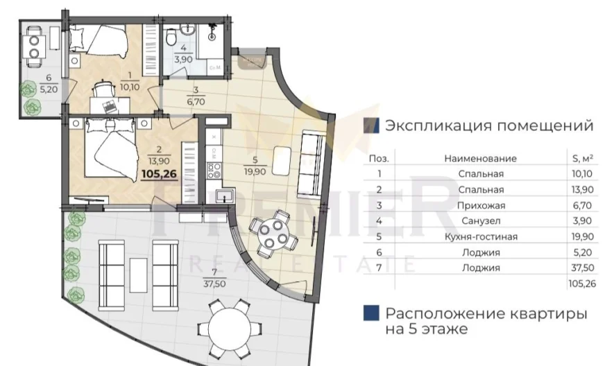 Морски апартамент, 118 м2, 2 спални, първа линия -  - снимка 4 - Имоти Премиер