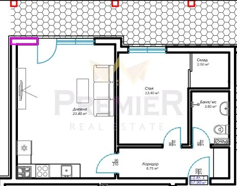 ОБЗАВЕДЕН ДВУСТАЕН м-ст. Пчелина до ул.ПРИЛЕП гр.Варна - - снимка 5 - Имоти Премиер