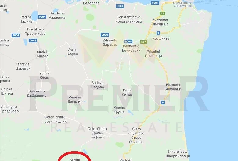 Парцел в регулация в с. Кривини, 120 м. лице на асфалтов път -  - снимка 2 - Имоти Премиер