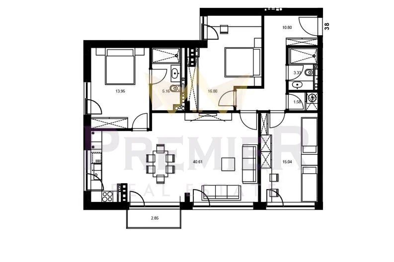 Прекрасен ЧЕТИРИСТАЕН апартамент, Цветен Квартал - - снимка 2 - Имоти Премиер