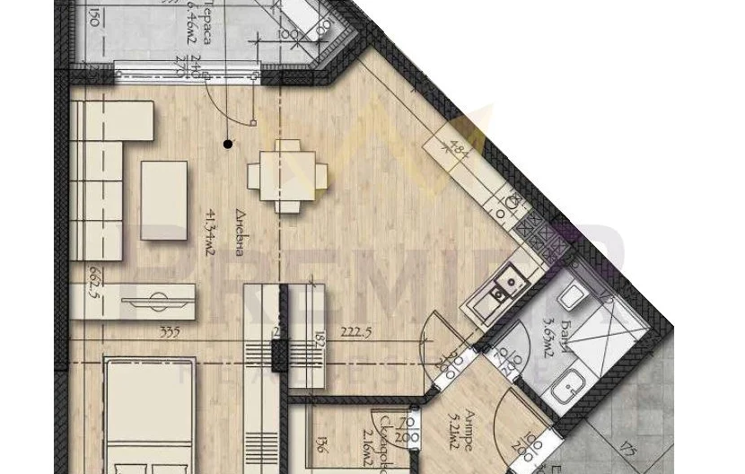Просторен едностаен апартамент в ж.к. кв. Младост 4 - - снимка 7 - Имоти Премиер