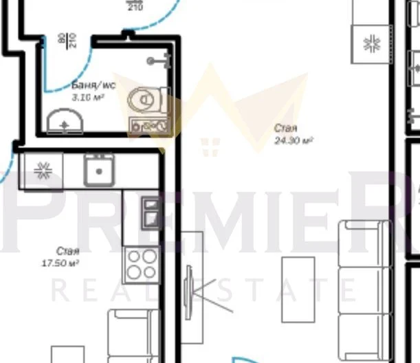 ПРОСТОРЕН ЕДНОСТАЕН АПАРТАМЕНТ, ж.к. Възраждане 3, гр. Варна -  - снимка 4 - Имоти Премиер