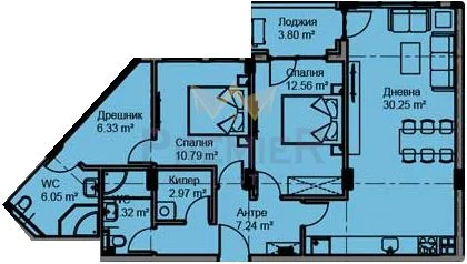 Spacious three-room apartment, 3rd floor of 6, with a walk-in closet and 2 bathrooms in Asparuhovo -  - snimka 16 - Imoti Premier