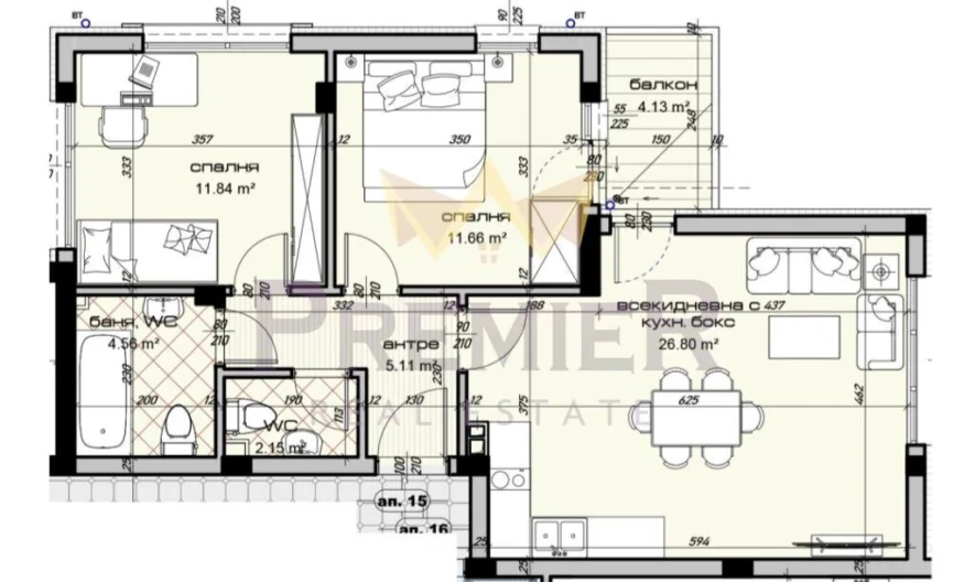 Three-Bedroom Apartment in Vinitsa -  - snimka 1 - Imoti Premier