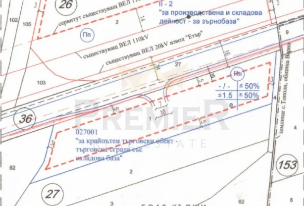 ТОП ПАРЦЕЛ ЗА ПРОМИШЛЕНА ДЕЙНОСТ с. ЕЗЕРОВО 4000м2 -  - снимка 1 - Имоти Премиер