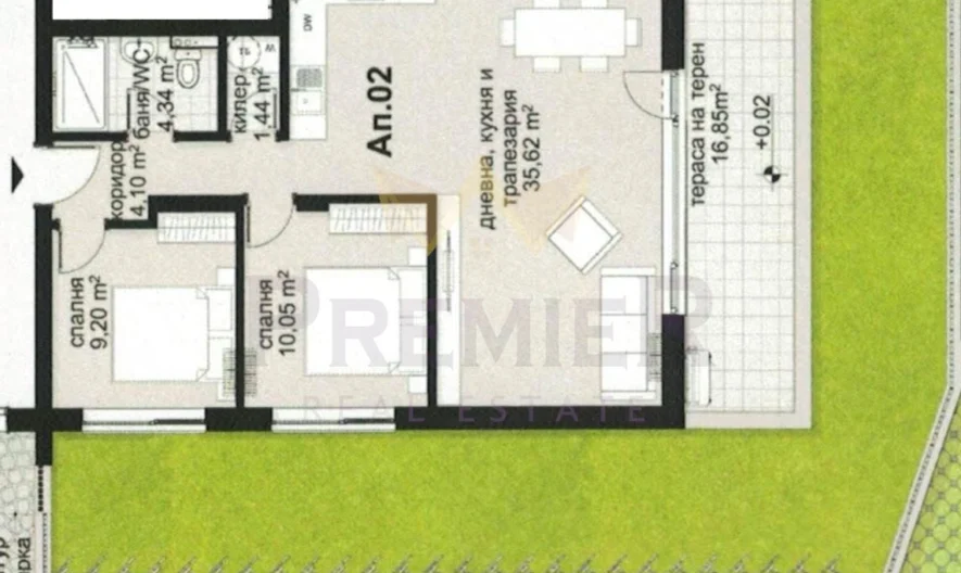 Трёхкомнатная квартира с собственным двором в новом доме – Виница, 1300 €/кв.м -  - снимка 2 - Имоти Премиер