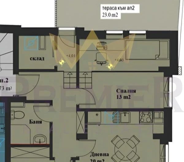 Трёхкомнатная квартира в кв.Банишора -  - снимка 2 - Имоти Премиер