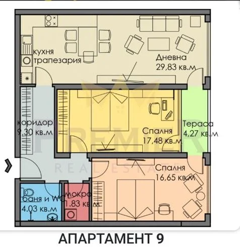 Трёхкомнатная квартира в Сарафово -  - снимка 2 - Имоти Премиер