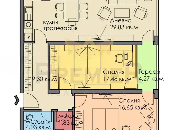 Трёхкомнатная квартира в Сарафово -  - снимка 4 - Имоти Премиер
