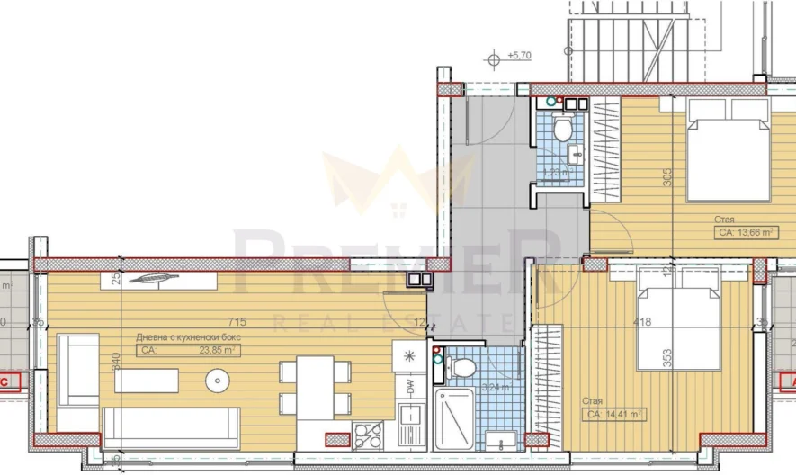 Тристаен апартамент, Бояна - - снимка 8 - Имоти Премиер