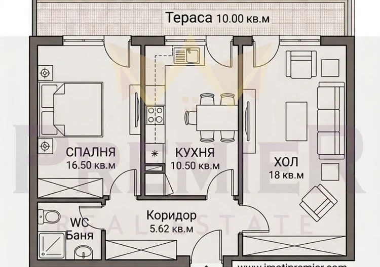 ТРИСТАЕН АПАРТАМЕНТ | ДО КРЪГЛАТА БАНКА | ТОП ЛОКАЦИЯ | ТУХЛА -  - снимка 10 - Имоти Премиер
