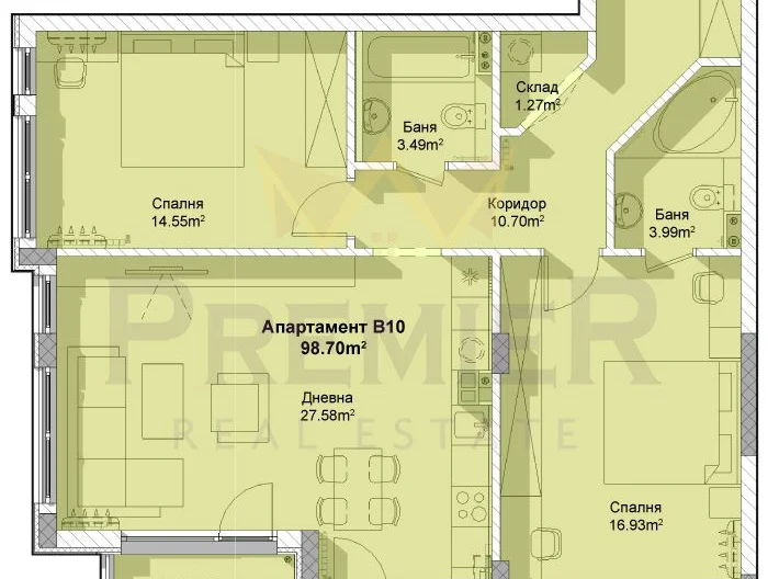 Тристаен апартамент, Драгалевци - - снимка 17 - Имоти Премиер