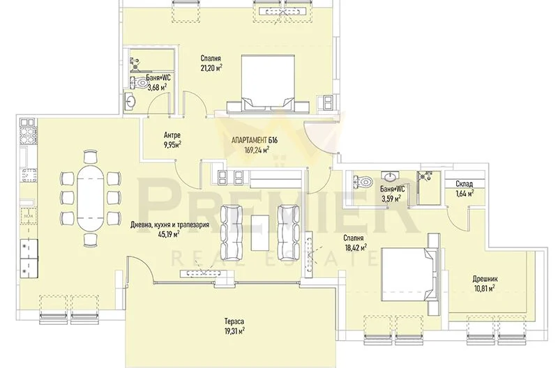 Тристаен апартамент, Лозенец -  - снимка 15 - Имоти Премиер