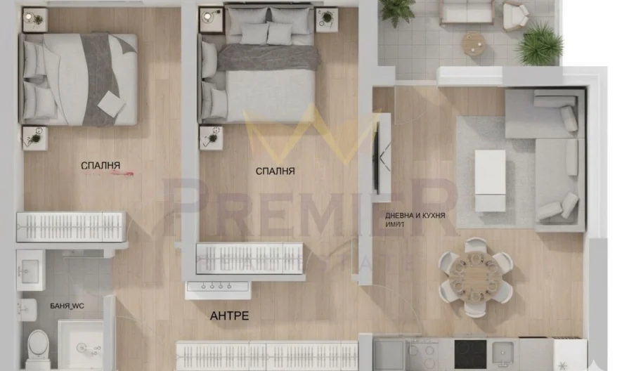 Тристаен апартамент в Христо Смирненски -  - снимка 11 - Имоти Премиер