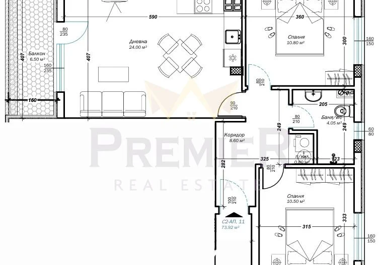 Тристаен апартамент в кв. Възраждане 3, гр. Варна - - снимка 3 - Имоти Премиер