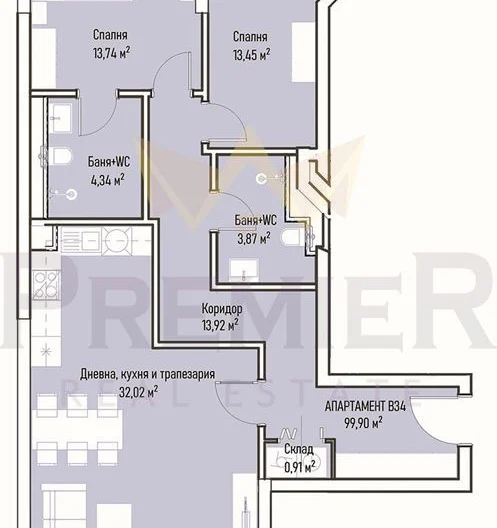 Тристаен апартамент в ж.к. Младост 4 -  - снимка 8 - Имоти Премиер