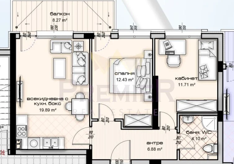 Тристаен тухлен апартамент - - снимка 1 - Имоти Премиер