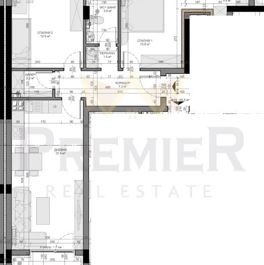 Тристаен тухлен апартамент -  - снимка 2 - Имоти Премиер