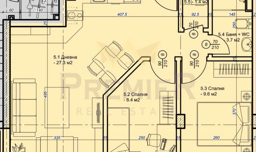 Тристаен в кв.  Хаджи Димитър -  - снимка 12 - Имоти Премиер